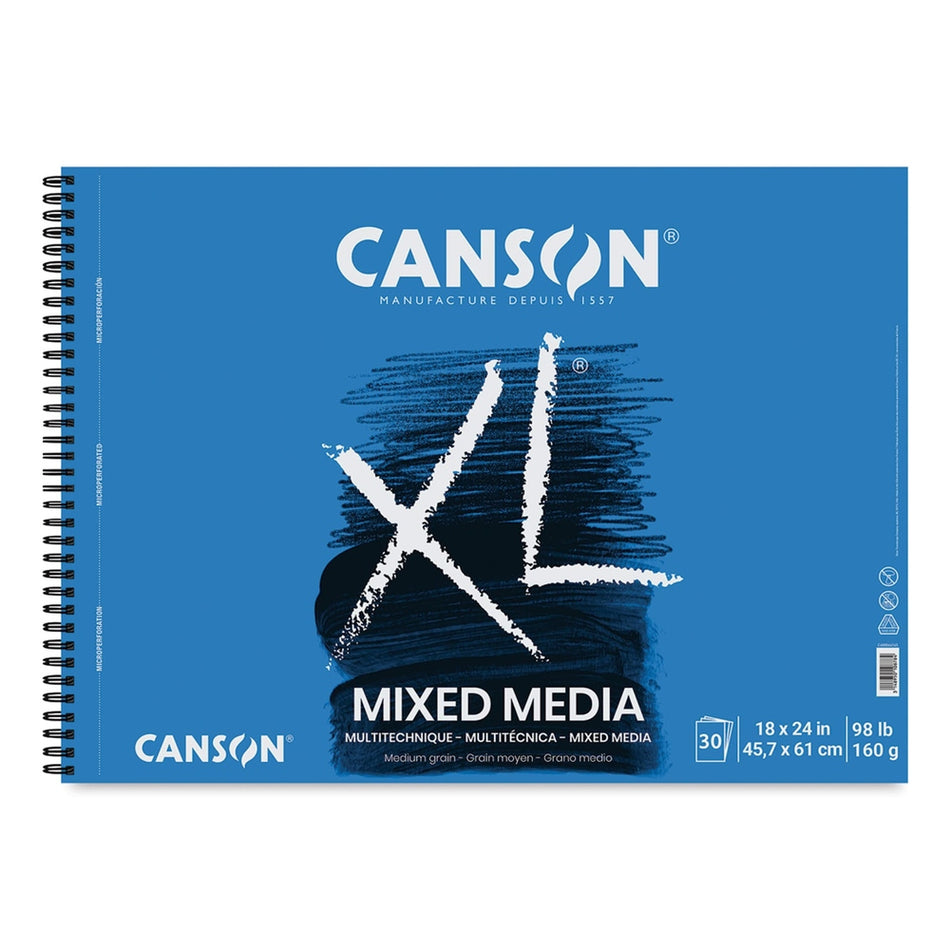 Canson 12468-1009 XL Mixed Media Pad - 18" × 24", Landscape, 30 Sheets