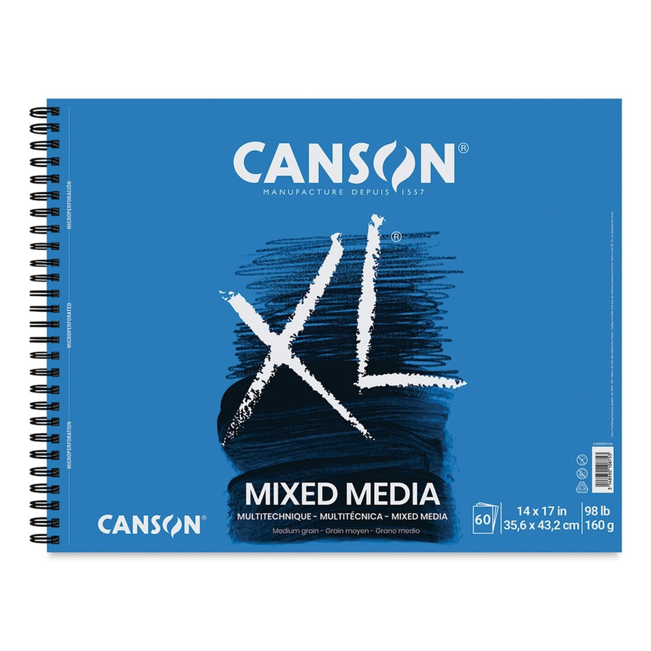 Canson 12468-1017 XL Mixed Media Pad - 14" × 17", Landscape, 60 Sheets