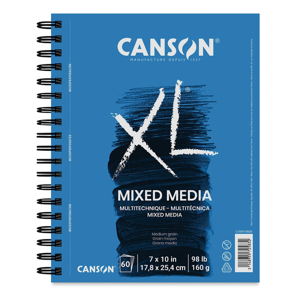Canson 12468-1022 XL Mixed Media Pad - 7" × 10", Portrait, 60 Sheets
