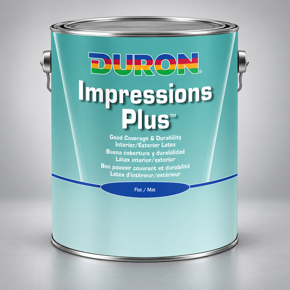 Duron Impressions Plus Interior-Exterior Latex Paint Flat White Base 1 Gallon