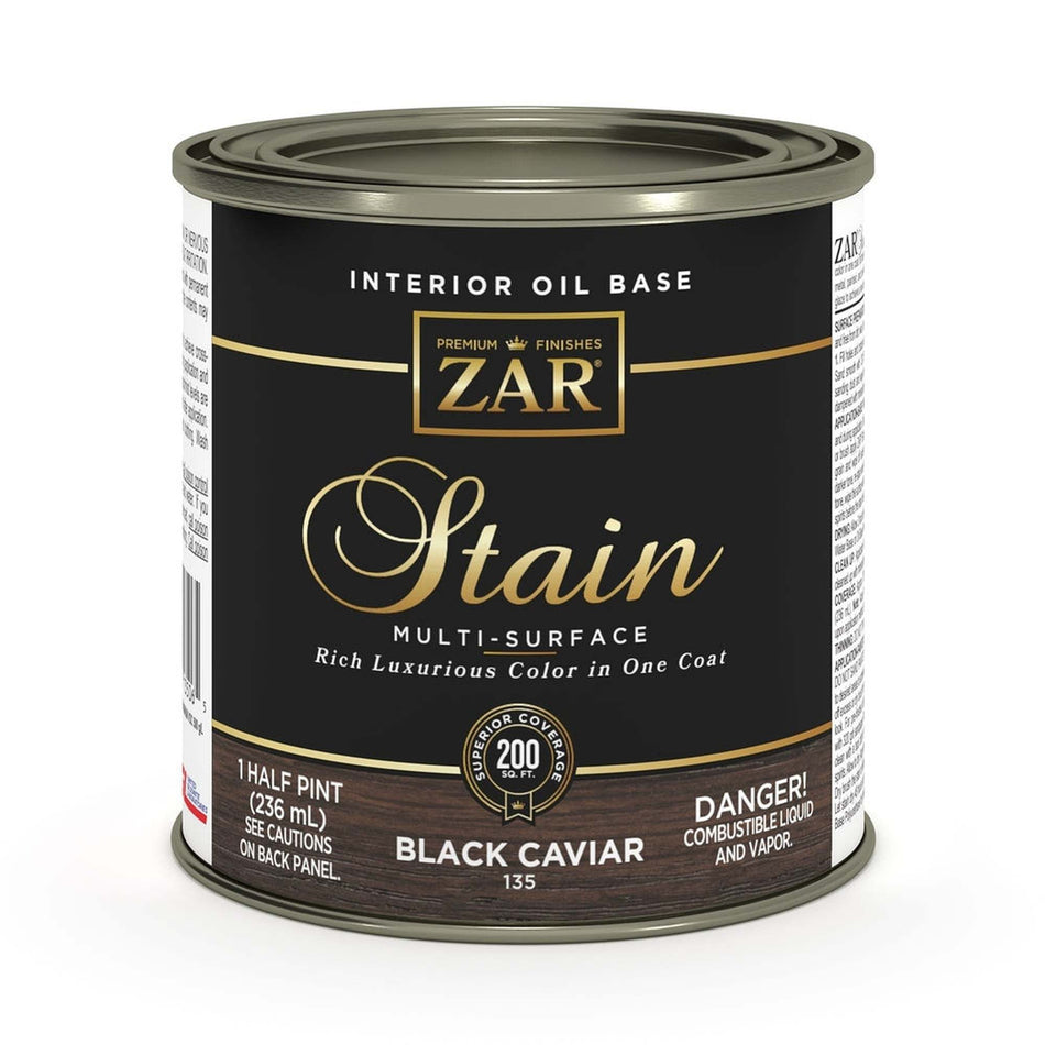 Sika 831368 Zar Interior Oil Base Stain, Half Pint, Black Caviar