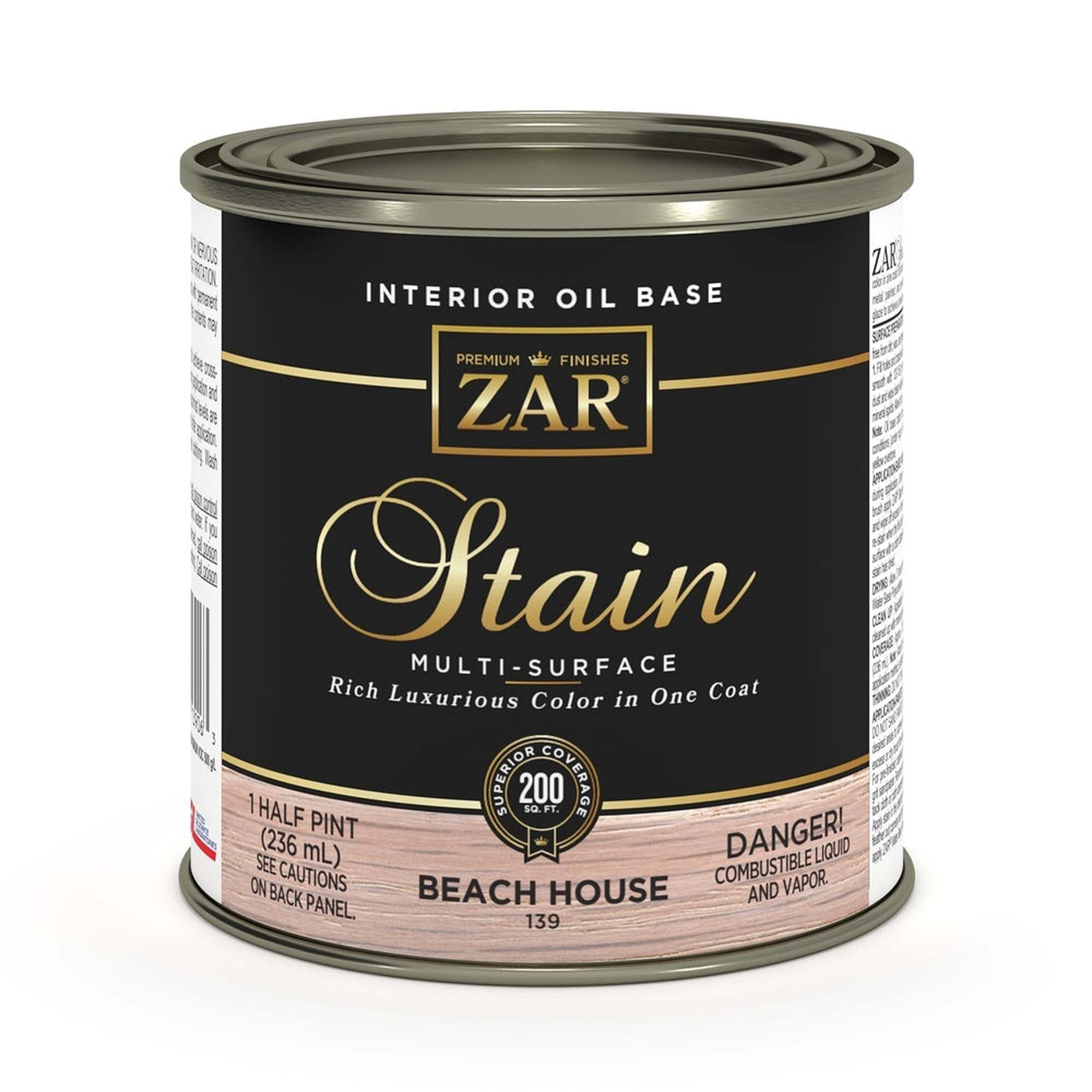 Sika 831452 Zar Interior Oil Base Stain, Half Pint, Beach House