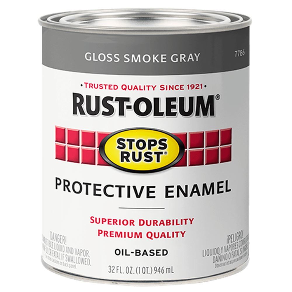 Rust-Oleum Stops Rust 7786502 Protective Enamel, Gloss Smoke Gray, 1 Quart