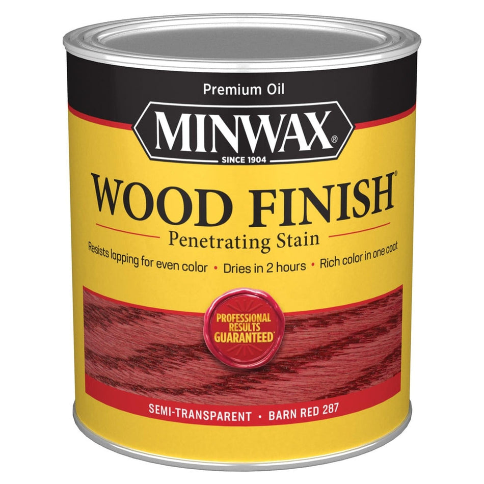 Minwax 70109 Wood Finish Penetrating Stain, Barn Red 287 – 1 Quart (Case of 4)