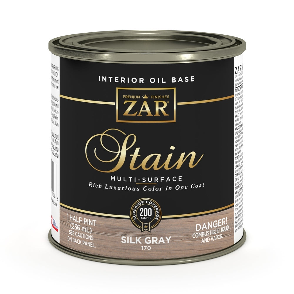 Sika 831450 Zar Interior Oil Base Stain, Half Pint, Silk Gray