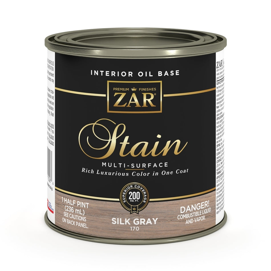 Sika 831450 Zar Interior Oil Base Stain, Half Pint, Silk Gray