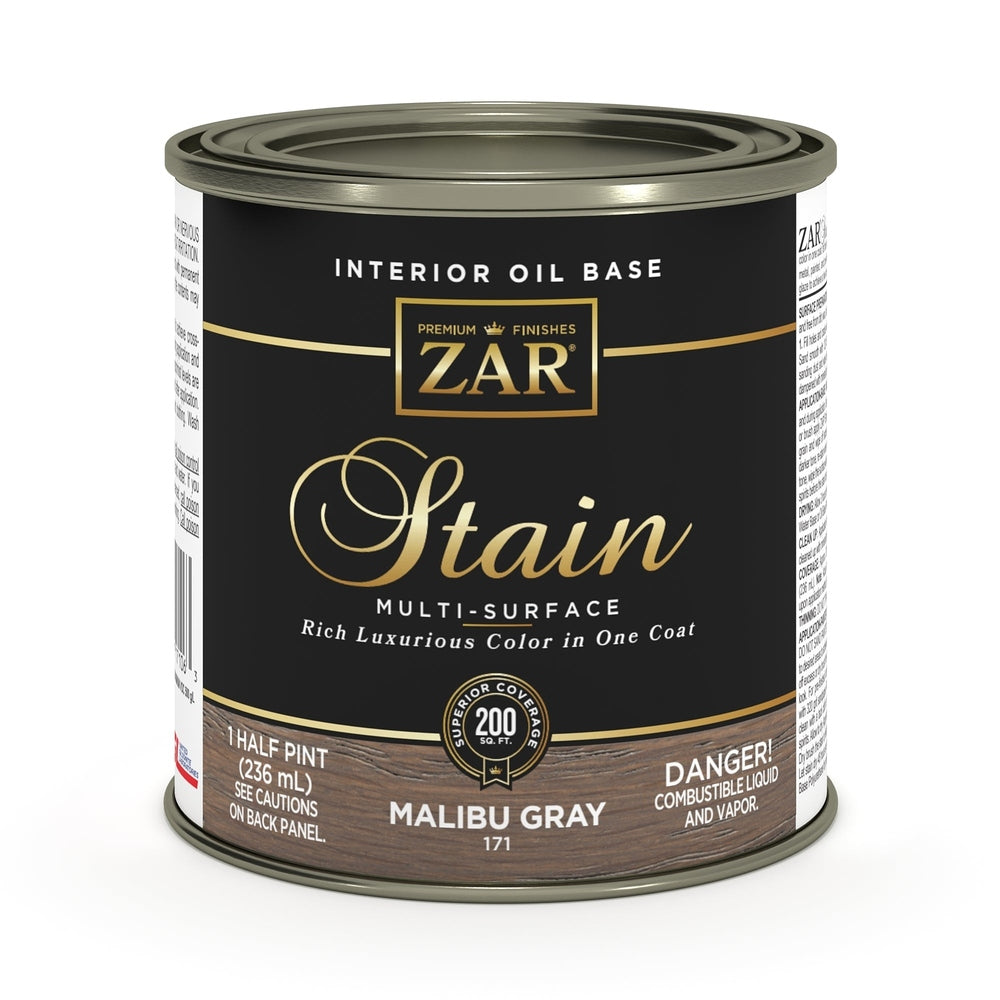 Sika 831456 Zar Interior Oil Base Stain, Half Pint, Malibu Gray