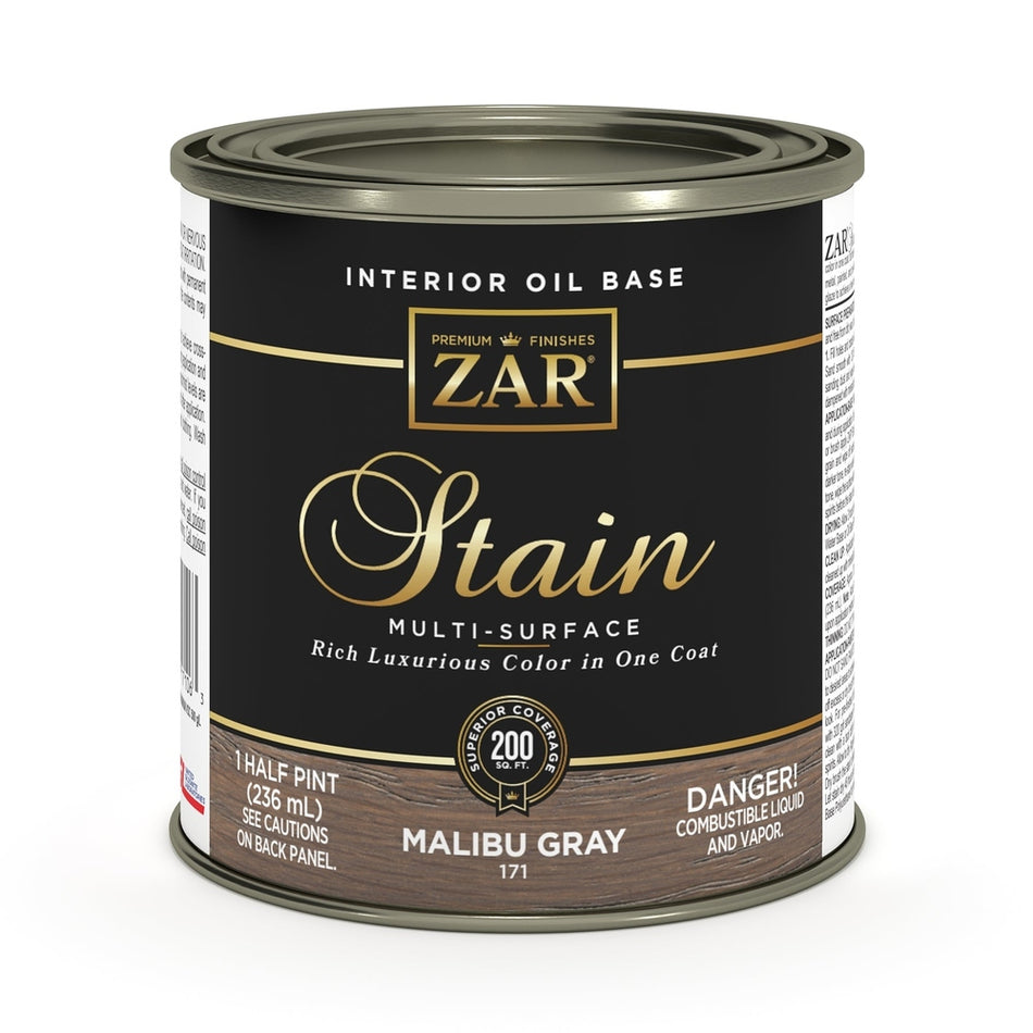 Sika 831456 Zar Interior Oil Base Stain, Half Pint, Malibu Gray