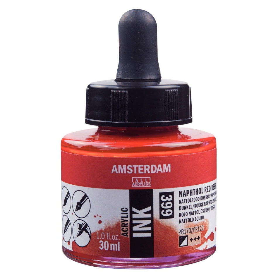 Royal Talens 02201-3603 Amsterdam Acrylic Ink, 30 ml, Naphthol Red Deep
