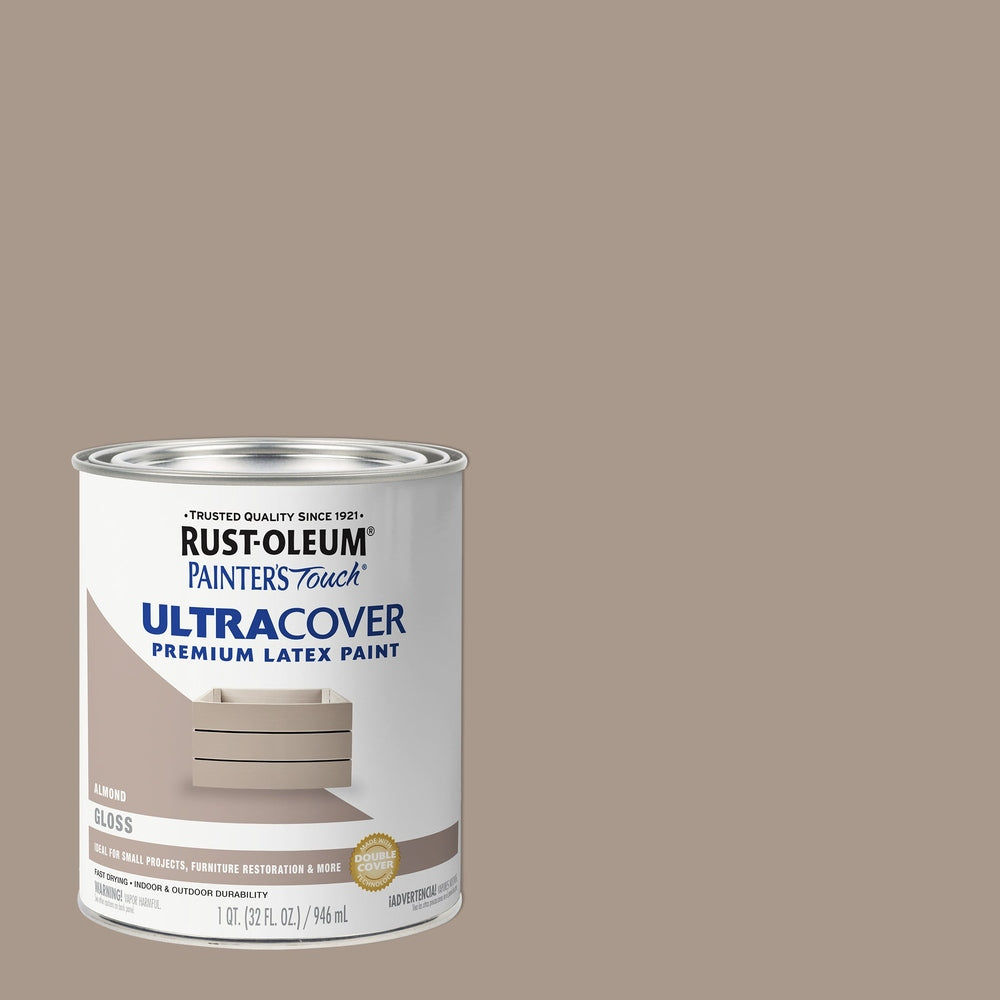 Rust-Oleum Painter’s Touch 1994502 1 Quart Gloss Almond Ultra Cover Premium Latex Paint