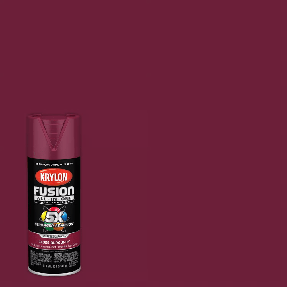 Krylon K02704007 Fusion All-in-One Spray Paint, Gloss Burgundy, 12 oz.
