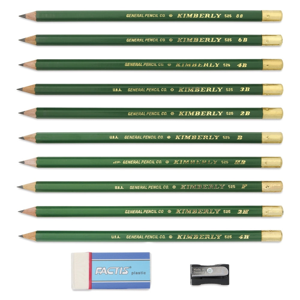 General Pencil 20421-1009 Kimberly Graphite Pencils Set - Drawing Pencil Kit, Package of 10