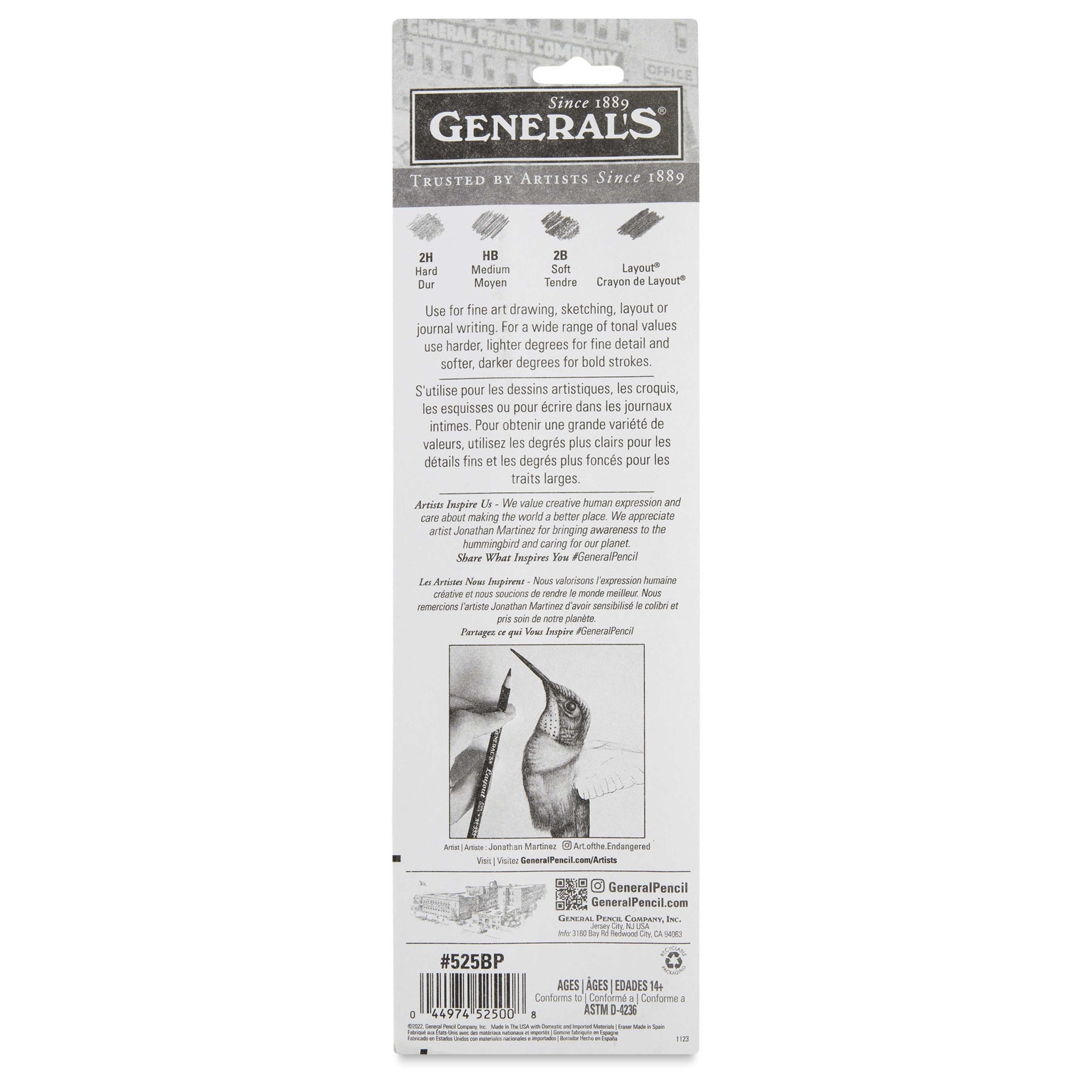 General Pencil 20421-1019 Kimberly Graphite Pencils Set - Art Pencil Kit, Package of 5
