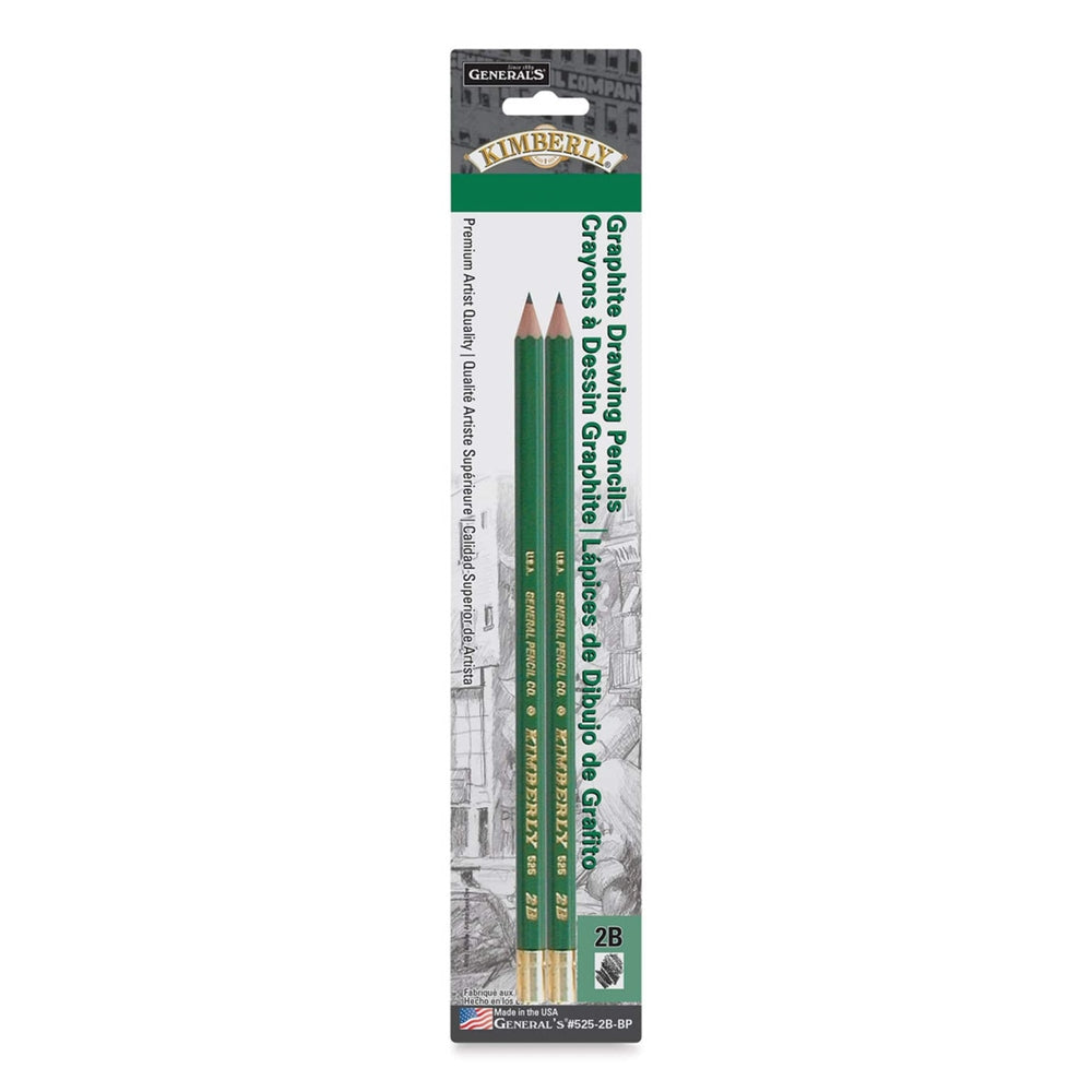 General Pencil 20458-2022 Kimberly Graphite Pencil - 2B, Package of 2