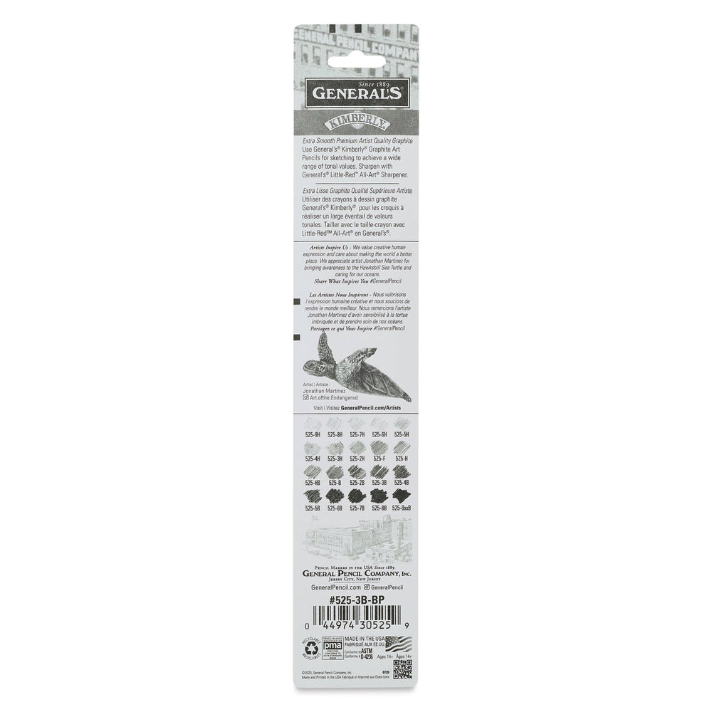 General Pencil 20458-2032 Kimberly Graphite Pencil - 3B, Package of 2