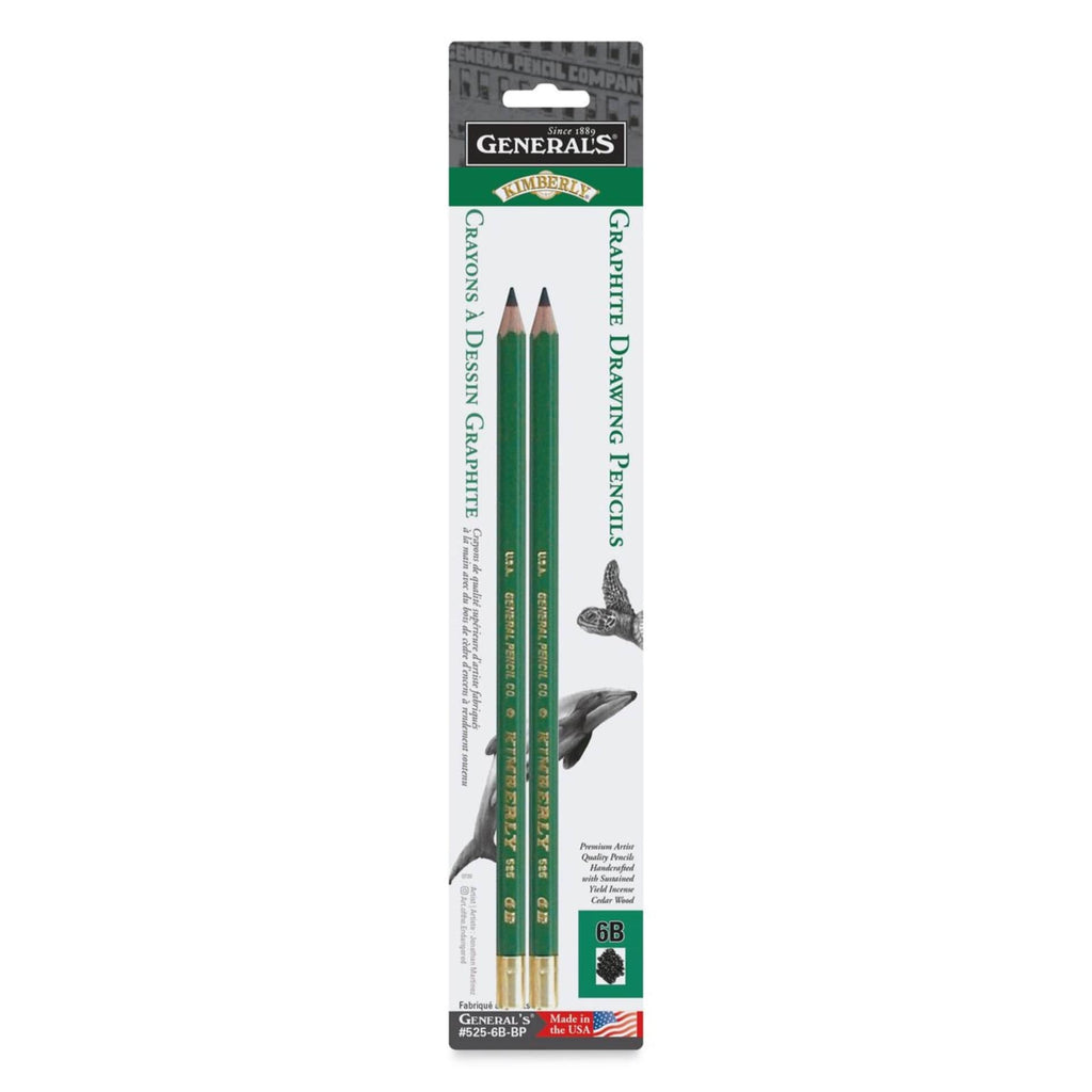 General Pencil 20458-2062 Kimberly Graphite Pencil - 6B, Package of 2