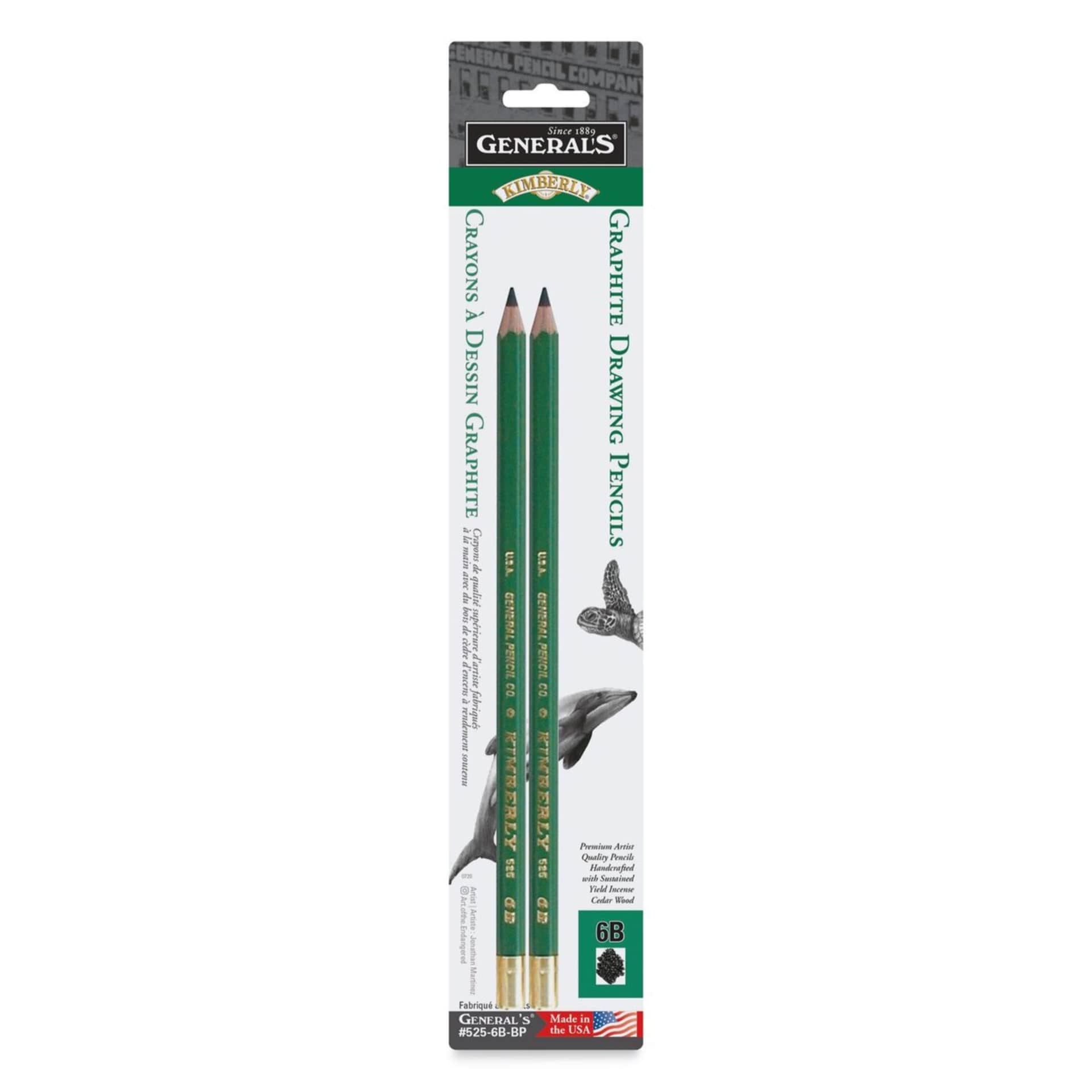General Pencil 20458-2062 Kimberly Graphite Pencil - 6B, Package of 2