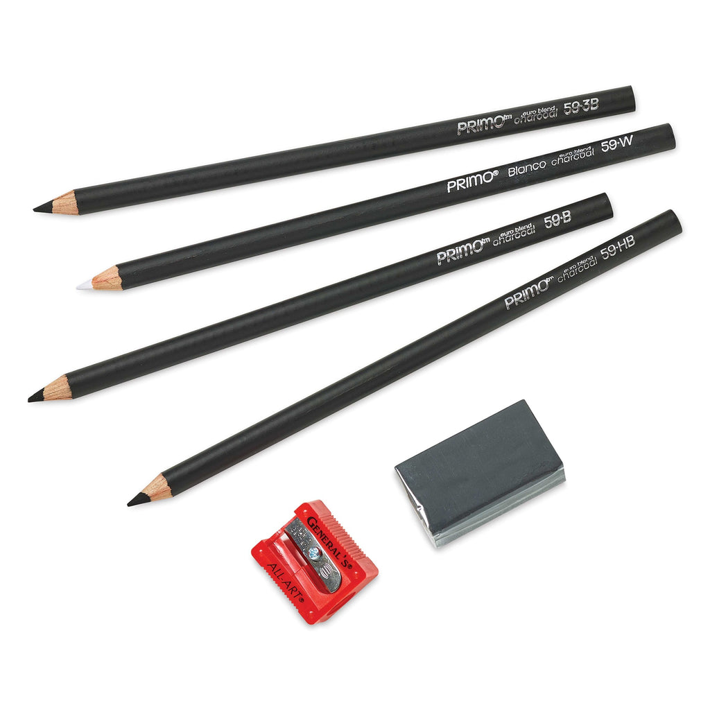 General Pencil 20495-1009 Primo Euro Blend Charcoal - Pencils Set
