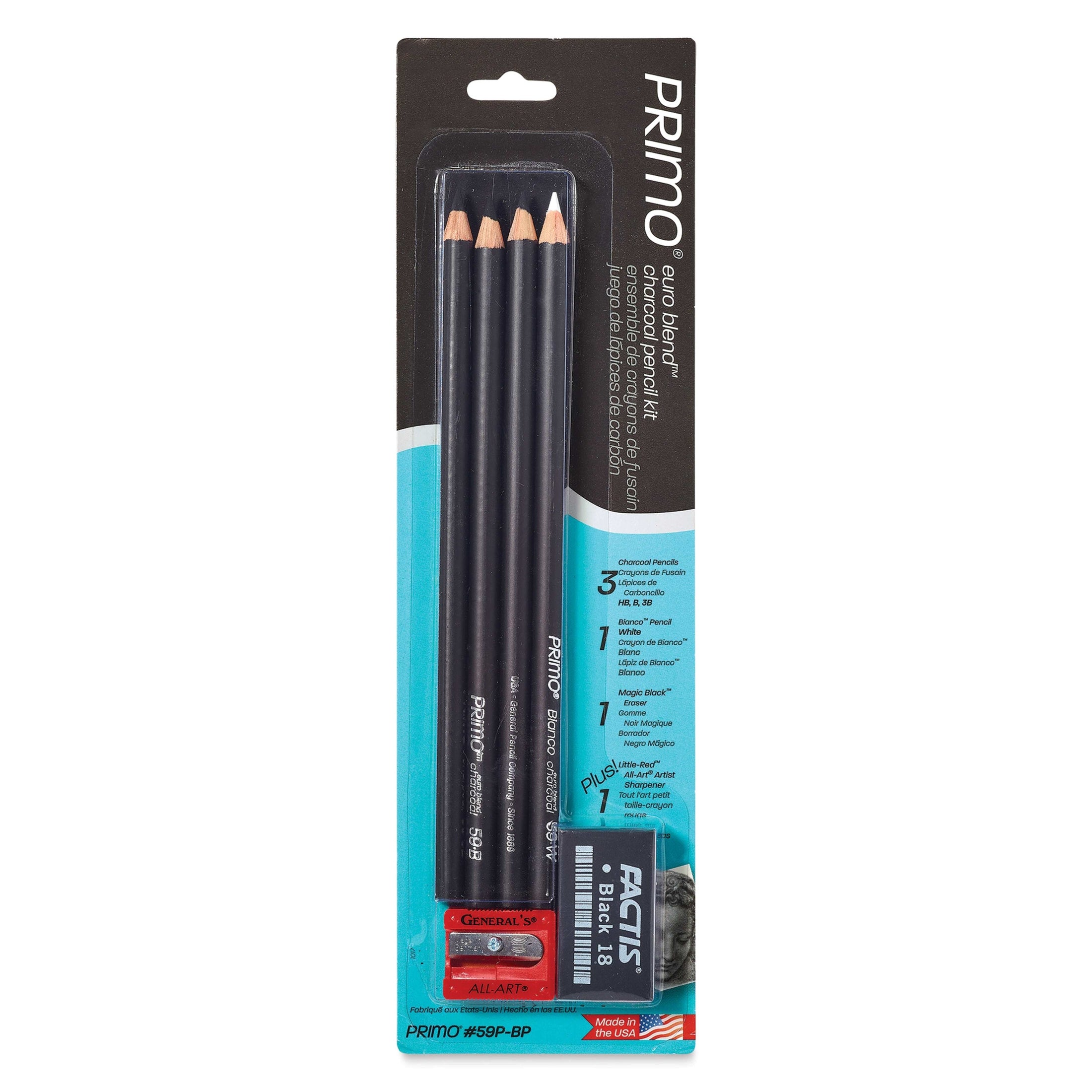 General Pencil 20495-1009 Primo Euro Blend Charcoal - Pencils Set
