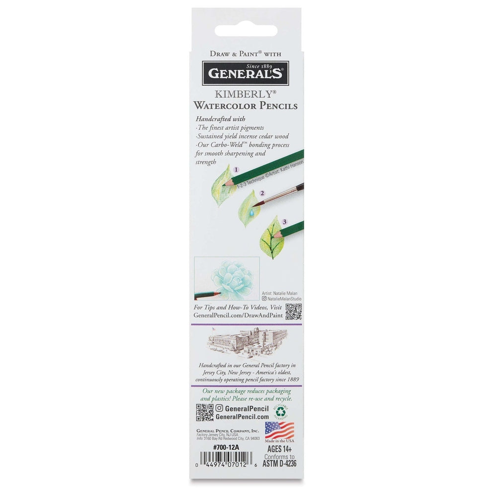 General's 20502-1209 Kimberly Watercolor Pencils, Package of 12