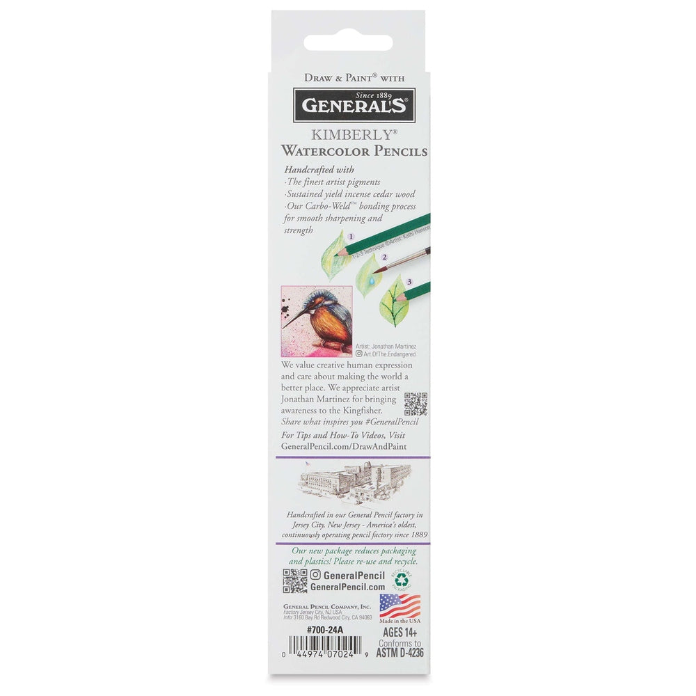 General's 20502-2409 Kimberly Watercolor Pencils, Package of 24