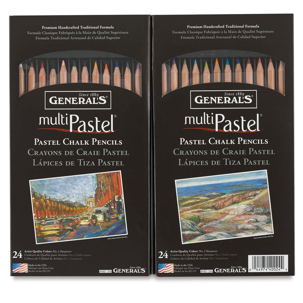 General Pencil 20533-2009 Pastel Chalk Pencil Set - Set of 24, Assorted Colors