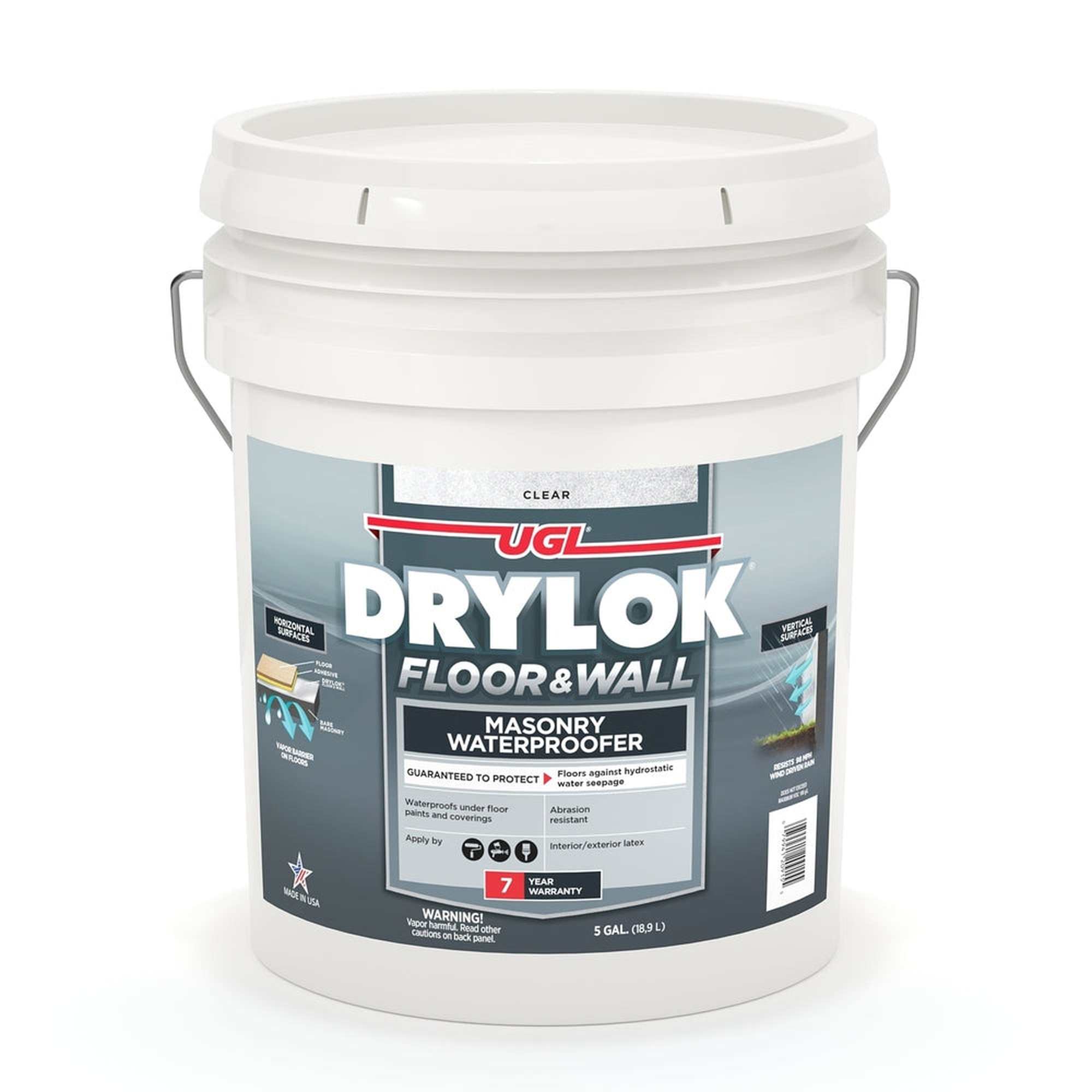 Sika 831982 Drylok Floor & Wall Masonry Waterproofer, Clear, 5 Gallons