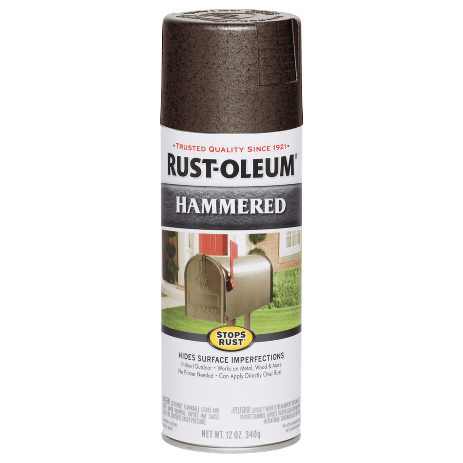 Rust-Oleum Stops Rust 210880 Hammered Spray, Brown, 12 oz.