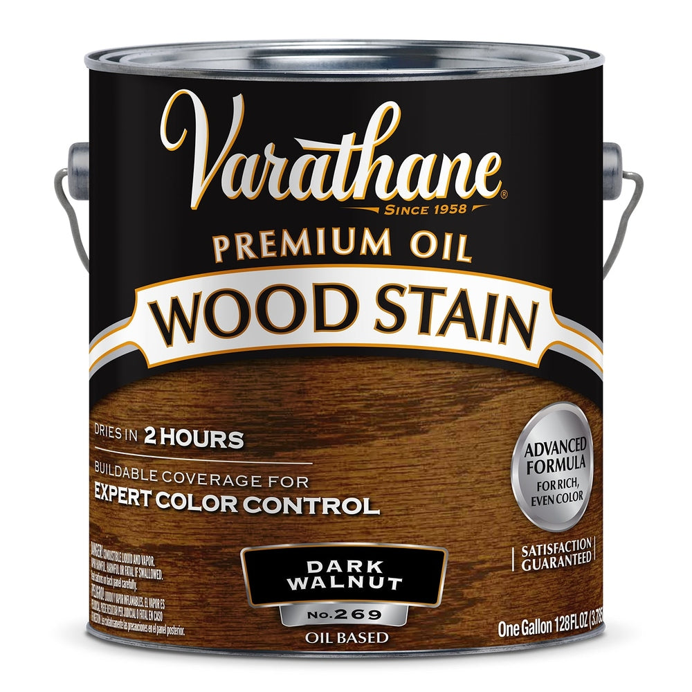 Rust-Oleum Varathane 211686 Premium Oil Wood Stain, 1 Gallon, Dark Walnut