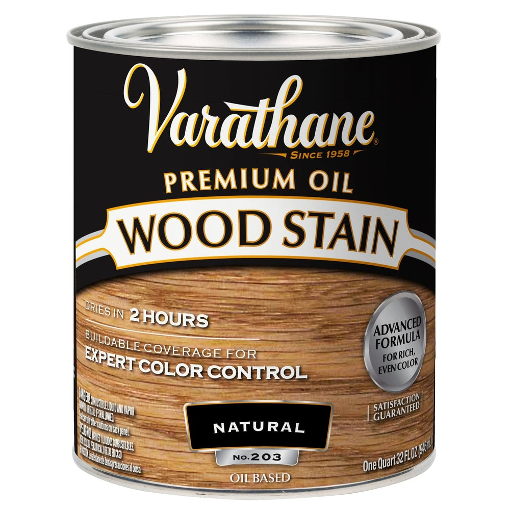 Rust-Oleum Varathane 211688H Premium Oil Wood Stain, 1 Quart, Natural