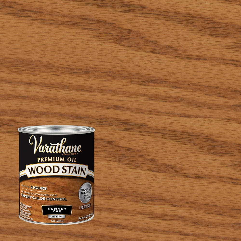 Rust-Oleum Varathane 211689H Premium Oil Wood Stain, 1 Quart, Summer Oak