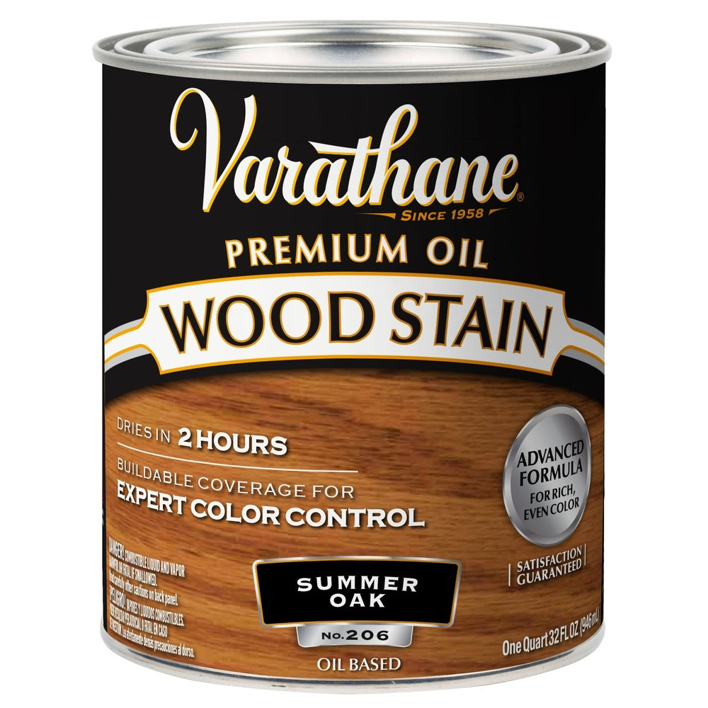 Rust-Oleum Varathane 211689H Premium Oil Wood Stain, 1 Quart, Summer Oak