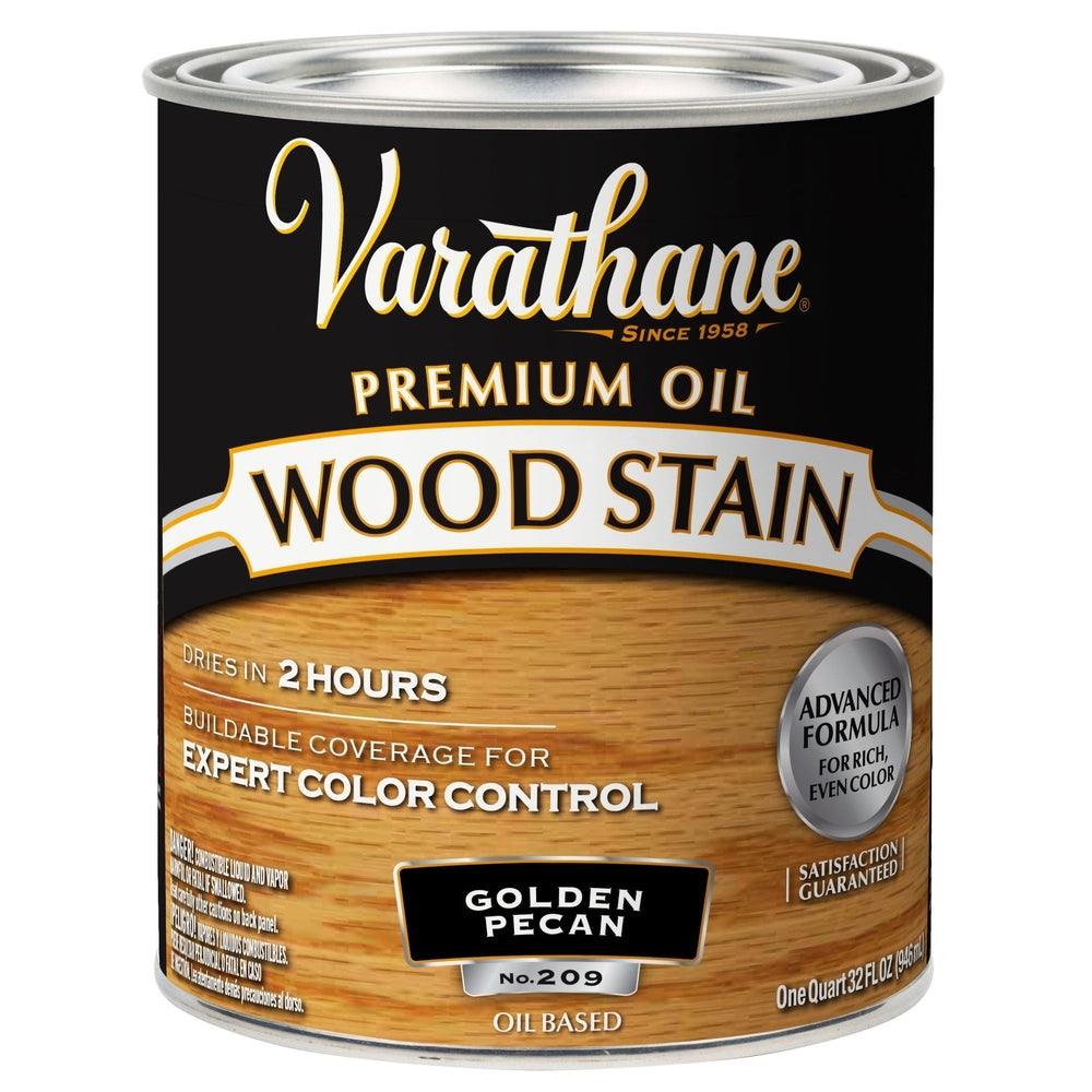 Rust-Oleum Varathane 211710H Premium Oil Wood Stain, 1 Quart, Golden Pecan