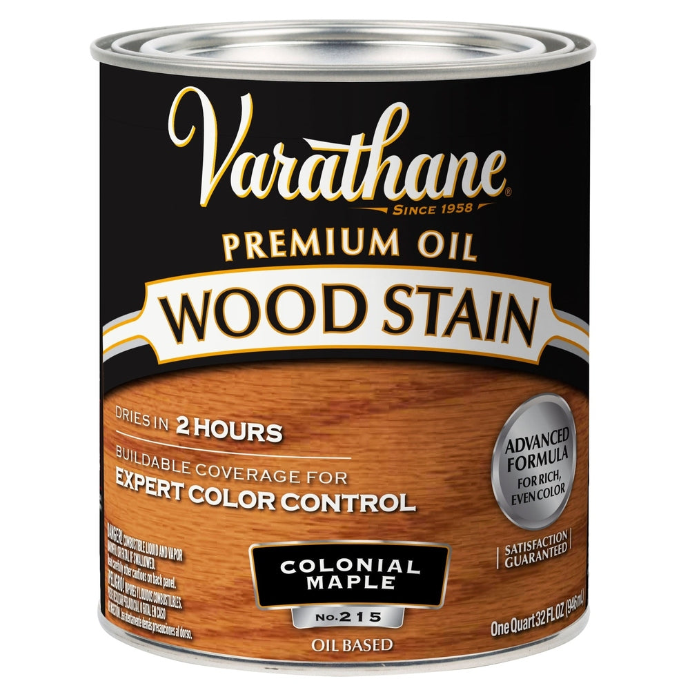 Rust-Oleum Varathane 211712H Premium Oil Wood Stain, 1 Quart, Colonial Maple
