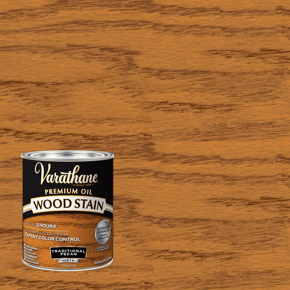 Rust-Oleum Varathane 211713H Premium Oil Wood Stain, 1 Quart, Traditional Pecan