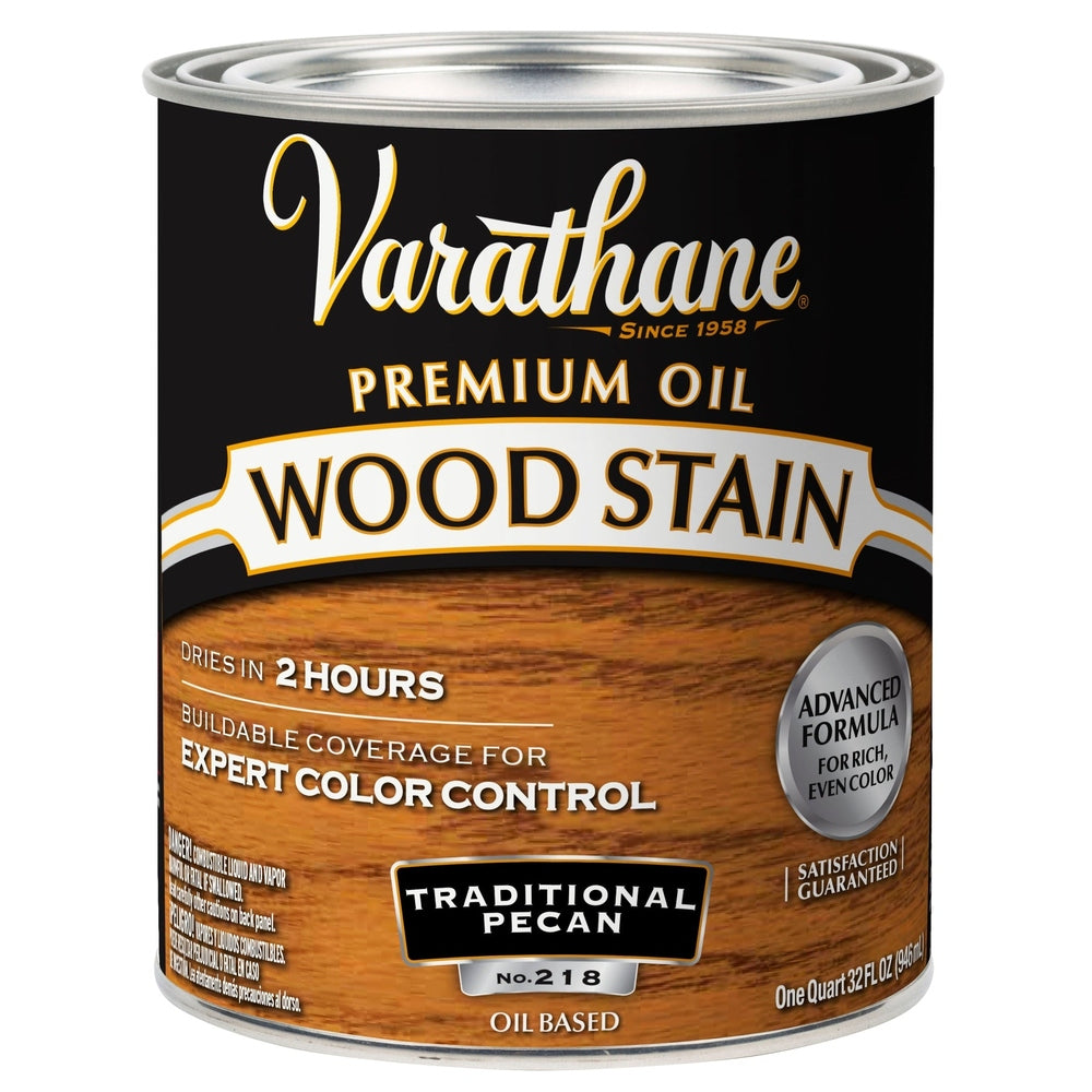 Rust-Oleum Varathane 211713H Premium Oil Wood Stain, 1 Quart, Traditional Pecan
