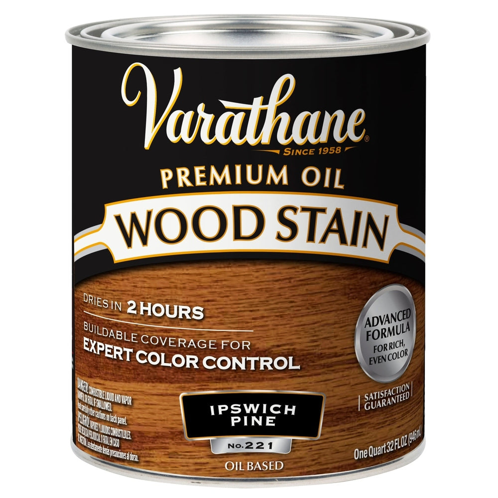 Rust-Oleum Varathane 211714H Premium Oil Wood Stain, 1 Quart, Ipswich Pine