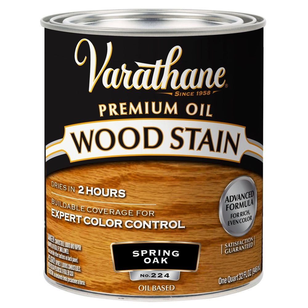 Rust-Oleum Varathane 211715H Premium Oil Wood Stain, 1 Quart, Spring Oak