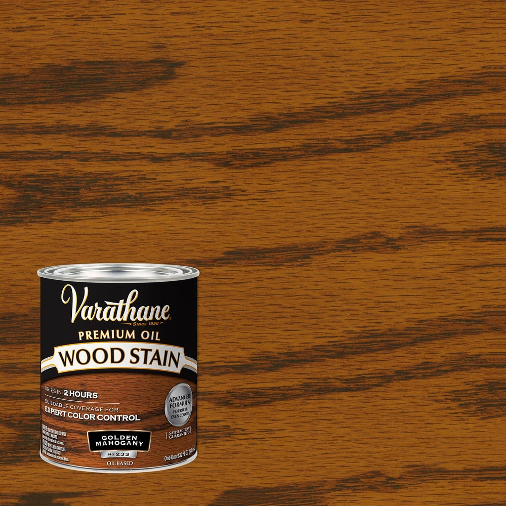 Rust-Oleum Varathane 211718H Premium Oil Wood Stain, 1 Quart, Golden Mahogany