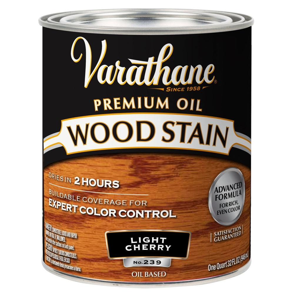 Rust-Oleum Varathane 211720H Premium Oil Wood Stain, 1 Quart, Light Cherry