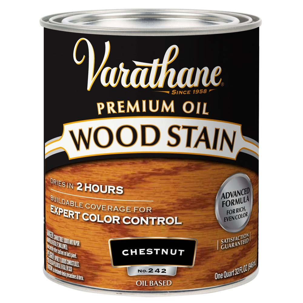 Rust-Oleum Varathane 211721H Premium Oil Wood Stain, 1 Quart, Chestnut