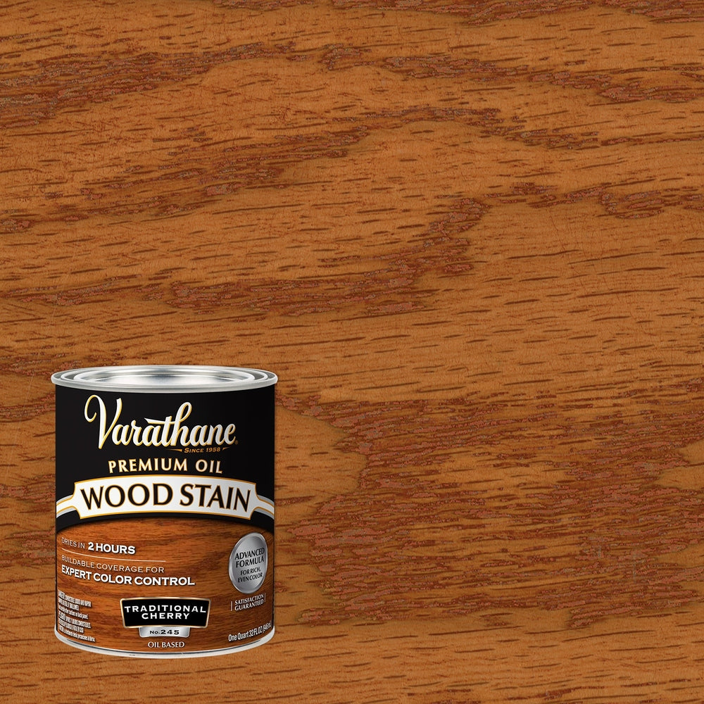 Rust-Oleum Varathane 211722H Premium Oil Wood Stain, 1 Quart, Traditional Cherry