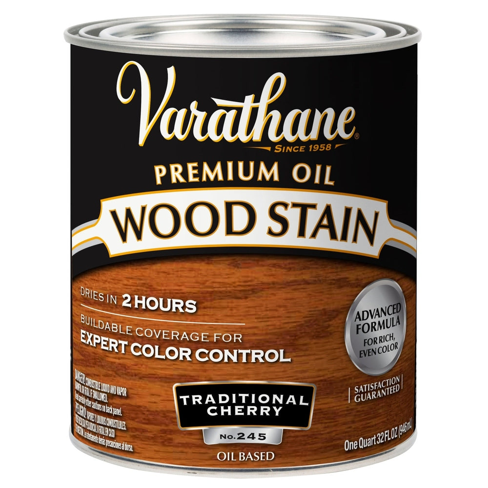 Rust-Oleum Varathane 211722H Premium Oil Wood Stain, 1 Quart, Traditional Cherry