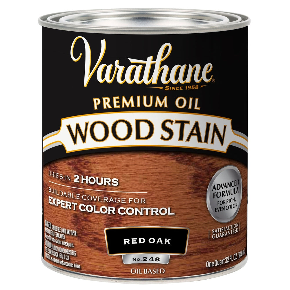 Rust-Oleum Varathane 211723H Premium Oil Wood Stain, 1 Quart, Red Oak