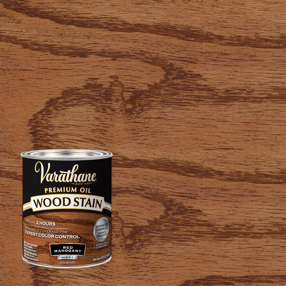 Rust-Oleum Varathane 211724H Premium Oil Wood Stain, 1 Quart, Red Mahogany