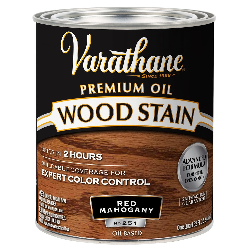 Rust-Oleum Varathane 211724H Premium Oil Wood Stain, 1 Quart, Red Mahogany
