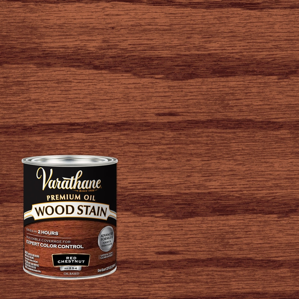 Rust-Oleum Varathane 211725H Premium Oil Wood Stain, 1 Quart, Red Chestnut