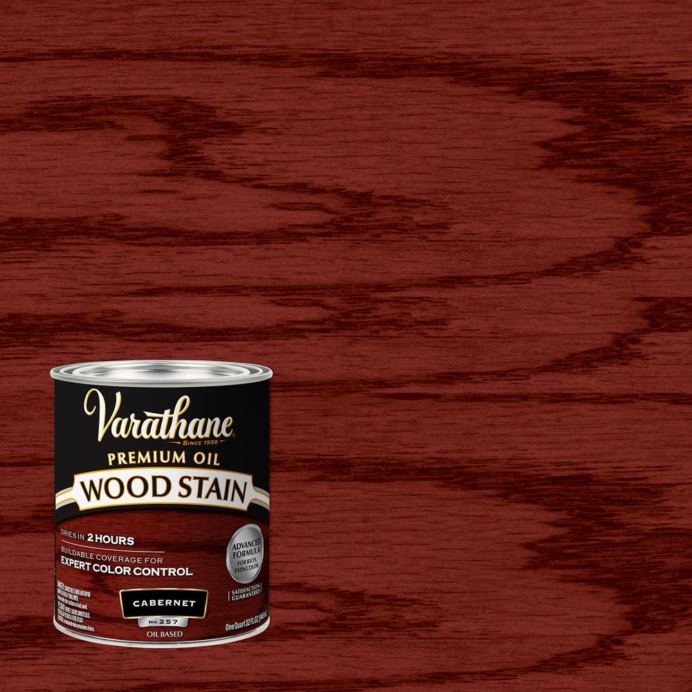 Rust-Oleum Varathane 211726H Premium Oil Wood Stain, 1 Quart, Cabernet