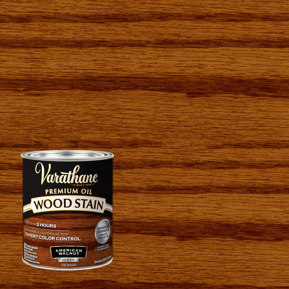 Rust-Oleum Varathane 211727H Premium Oil Wood Stain, 1 Quart, American Walnut