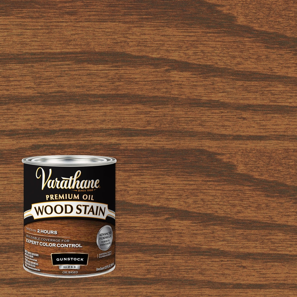 Rust-Oleum Varathane 211728H Premium Oil Wood Stain, 1 Quart, Gunstock